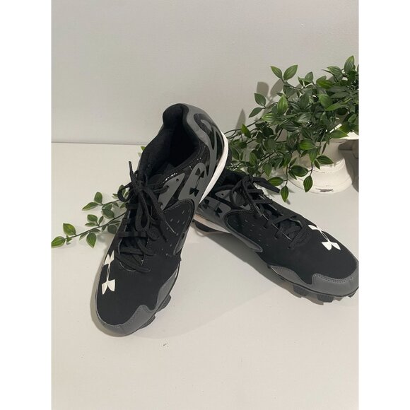 Under Armour Mens Black & Gray Cleats Size 9 - Picture 11 of 16